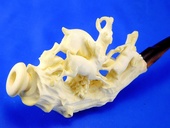 SMS Meerschaums - Private Collection - Cigarette/Charoot  Holder -MOUNTAIN GOATS (03) by S. Yanik